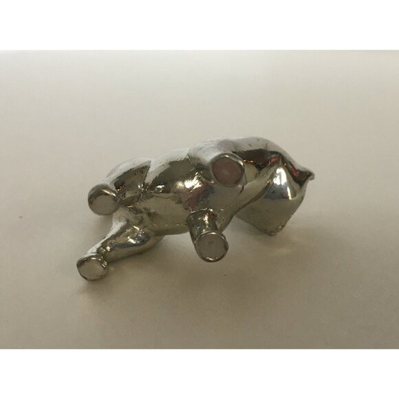 Vintage Cat Ring Holder Jewelry Display Silver Color Rhinestone Eyes Figurine - Picture 8 of 8